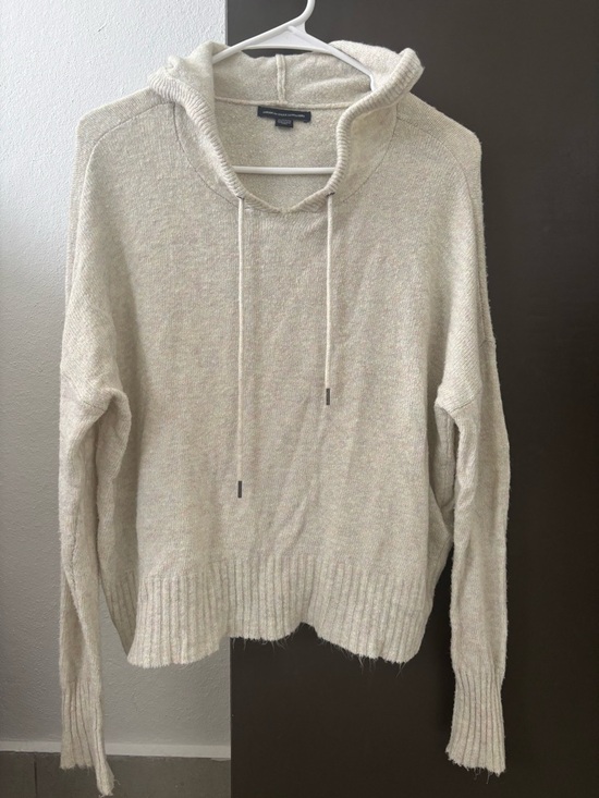 American Eagle Outfitters Sweaters - American Eagle Cream Oversized Knit Hoodie Sweater - XS
